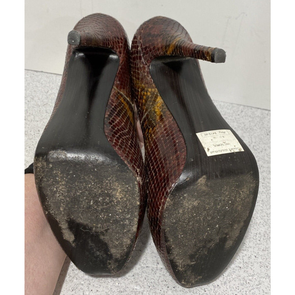 Stuart Weitzman 'Victoria' Python high heel platform peep toe pump shoes 9M $415 - Picture 12 of 12